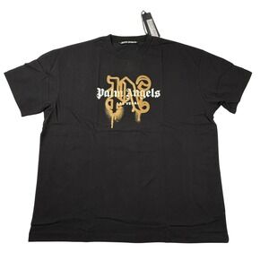 Palm Angels Las Vegas Monogram Spray T-Shirt Black Gold XXXL
